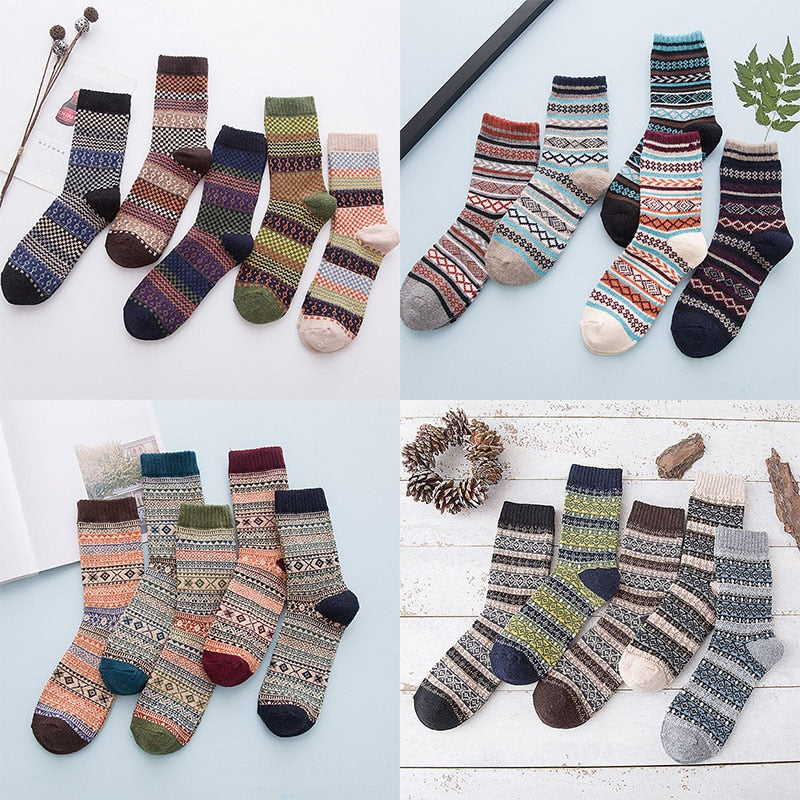 Winter Thick Warm Stripe Wool Socks Casual Sock Business Socks A Ton of Goods