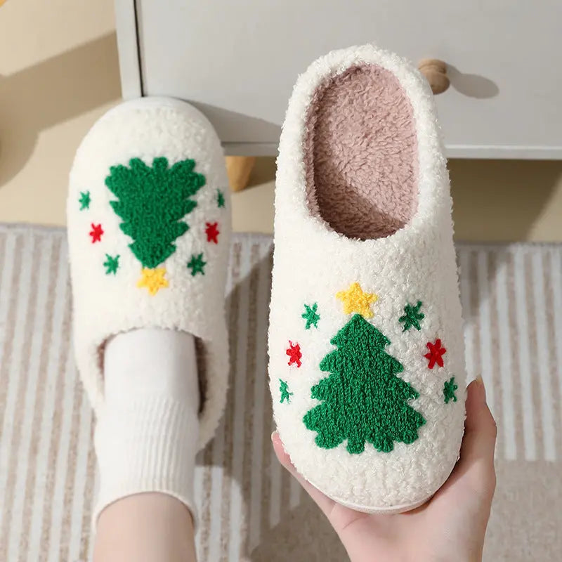 Christmas Warm Furry Slippers A Ton of Goods