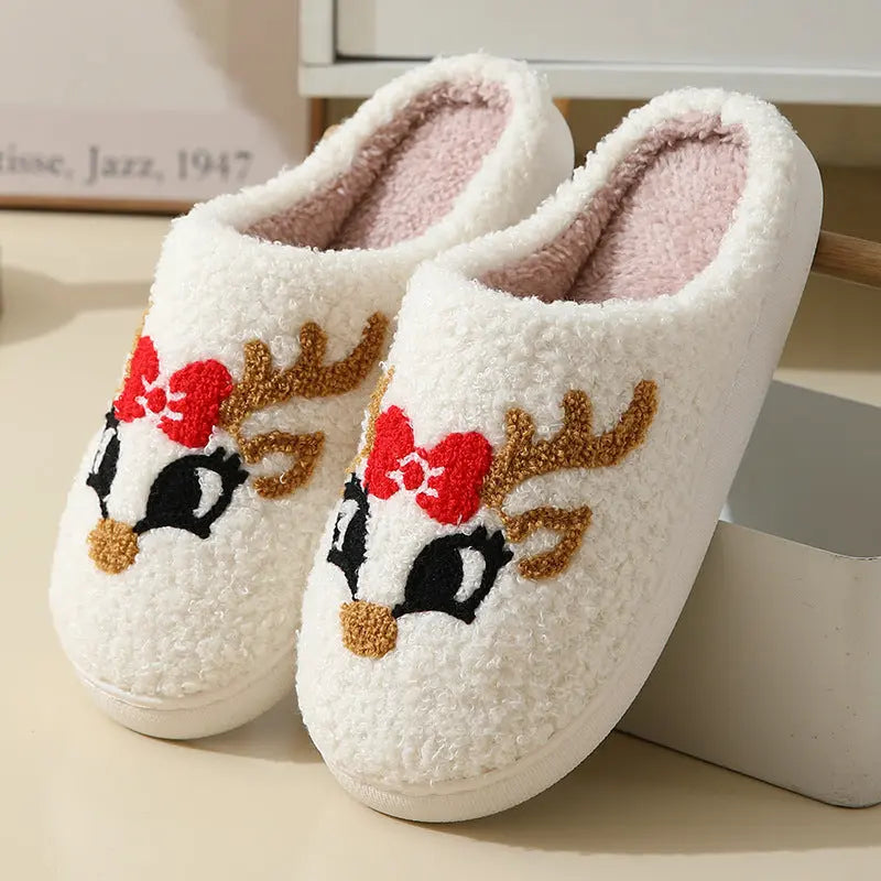 Christmas Warm Furry Slippers A Ton of Goods