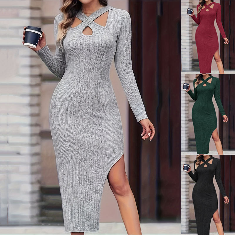 Women's V-neck Split Hip Dress A Ton of Goods