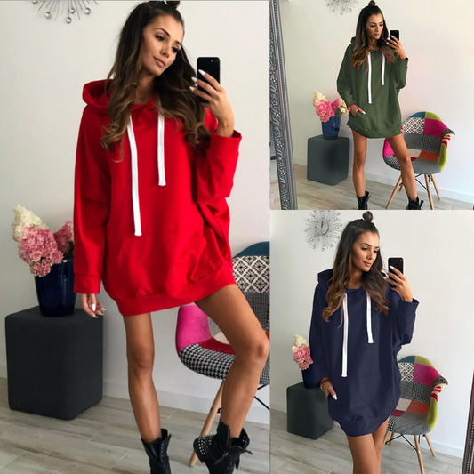 Loose fashion long hoodie