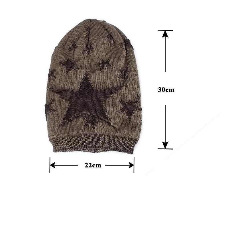 Men's Warm Pentagram Pullover Knitted Wool Hat A Ton of Goods