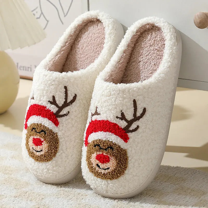 Christmas Warm Furry Slippers A Ton of Goods