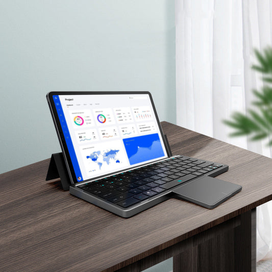 Portable Wireless Bluetooth Keyboard With Concealable Touchpad A Ton of Goods