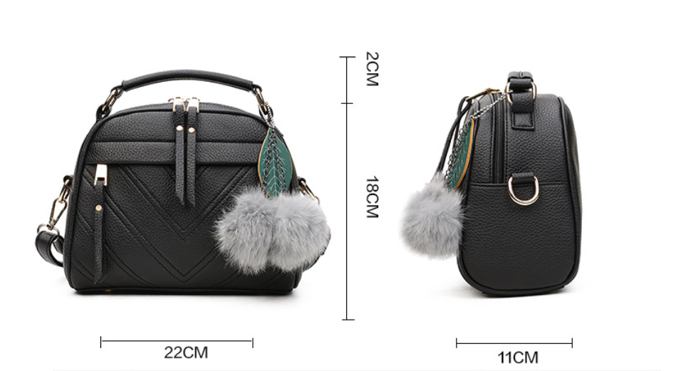 Fur ball shoulder bag