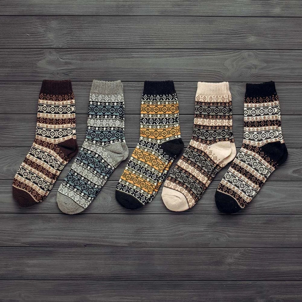 Winter Thick Warm Stripe Wool Socks Casual Sock Business Socks A Ton of Goods