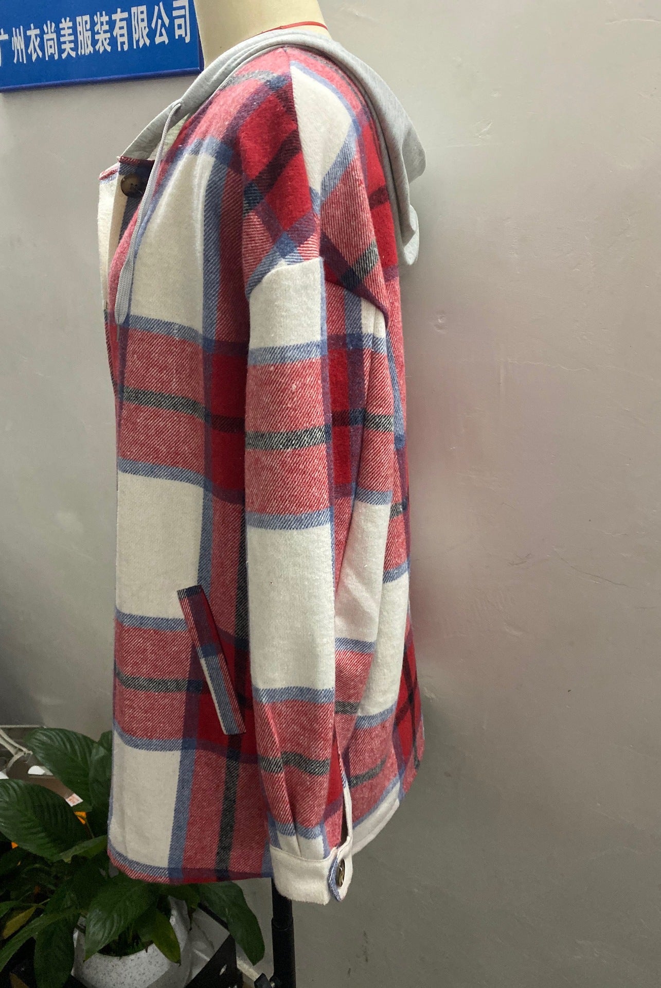 Women Cardigan Women's Plaid Woolen Coat A Ton of Goods