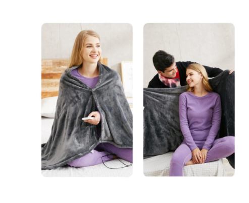 Winter Flannel Heated Blanket Cold Protection Body Warmer Usb Heated Warm Shawl Electric Heated Plush Blanket A Ton of Goods