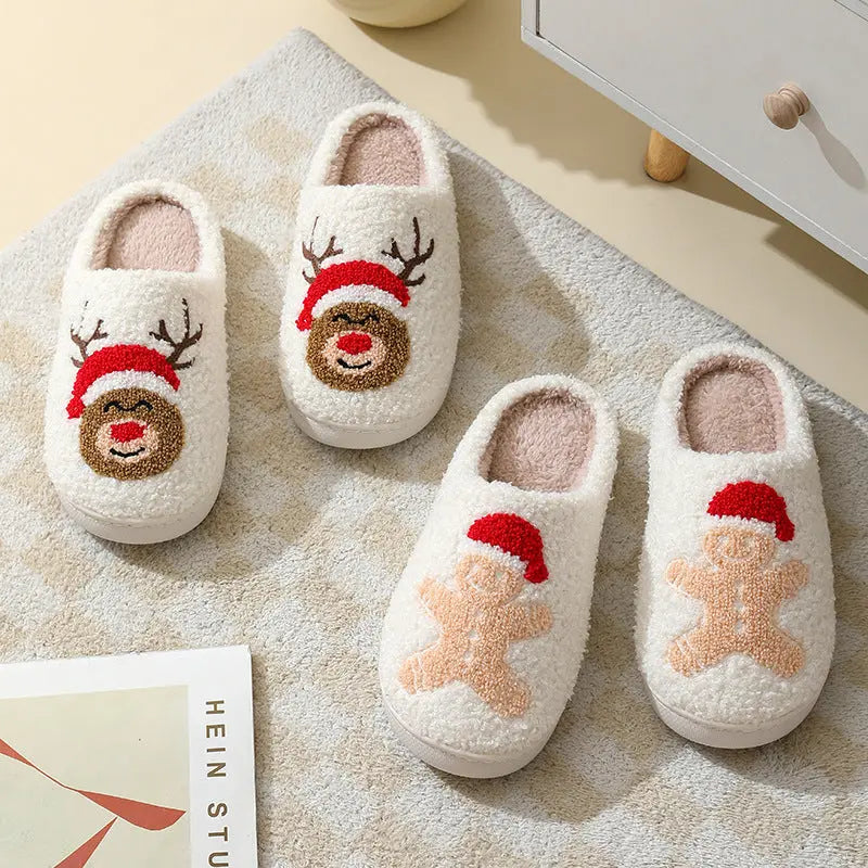 Christmas Warm Furry Slippers A Ton of Goods