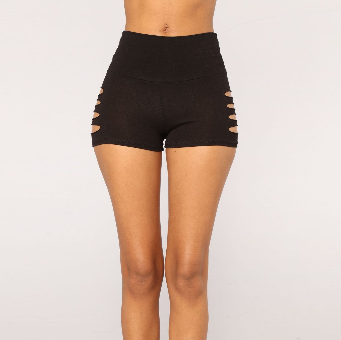 High-waist stretch-hole sweat shorts A Ton of Goods