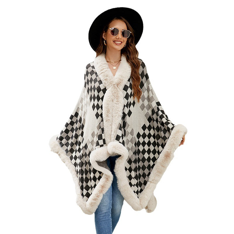 European And American Women's Fur Collar Shawl A Ton of Goods