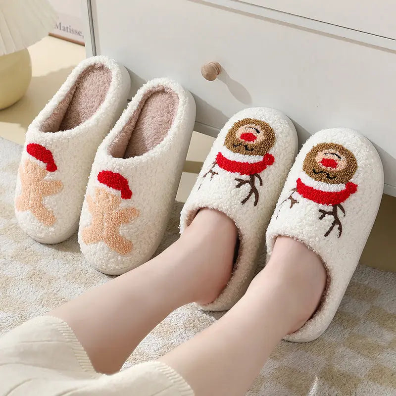 Christmas Warm Furry Slippers A Ton of Goods