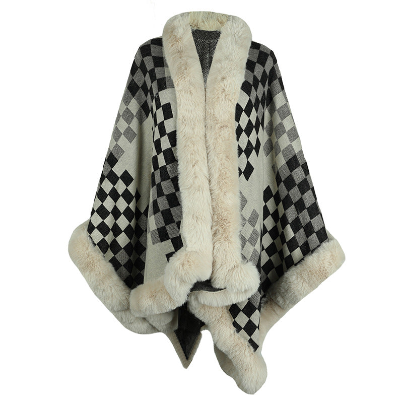 European And American Women's Fur Collar Shawl A Ton of Goods