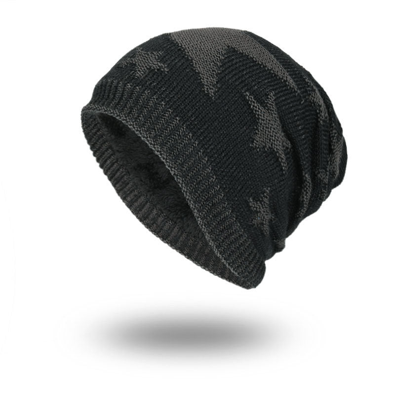 Men's Warm Pentagram Pullover Knitted Wool Hat A Ton of Goods