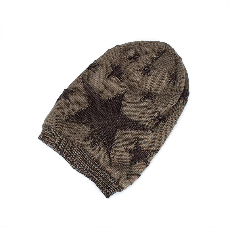 Men's Warm Pentagram Pullover Knitted Wool Hat A Ton of Goods