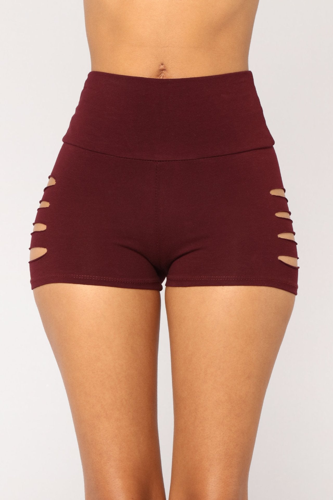 High-waist stretch-hole sweat shorts A Ton of Goods