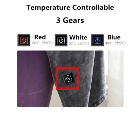 Winter Flannel Heated Blanket Cold Protection Body Warmer Usb Heated Warm Shawl Electric Heated Plush Blanket A Ton of Goods