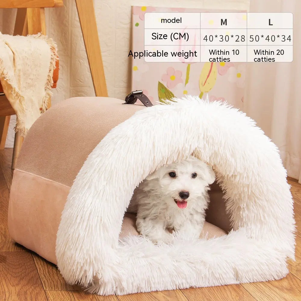 New Splice Portable Pet Nest Portable Autumn And Winter Warm Dog Nest Moisture-proof Long Fur Cat Nest Cross Border Pet Nest A Ton of Goods