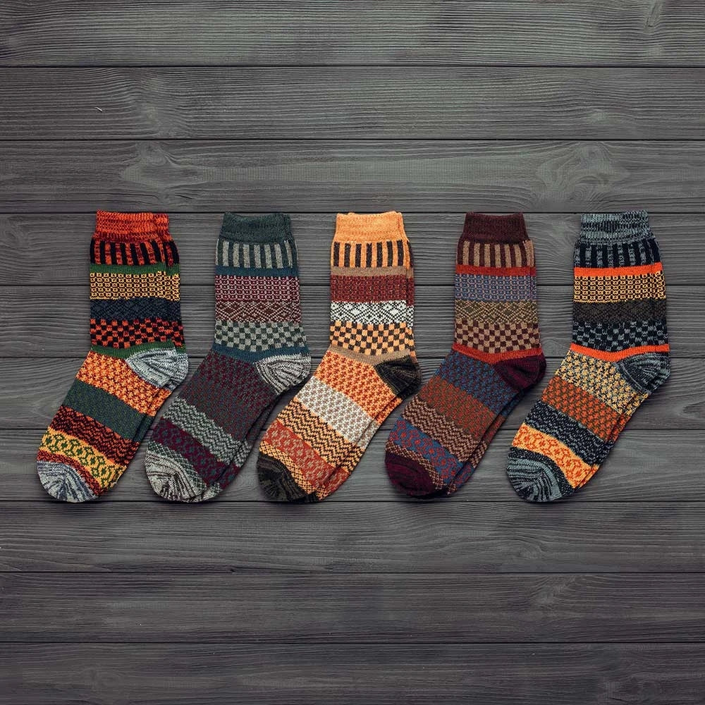 Winter Thick Warm Stripe Wool Socks Casual Sock Business Socks A Ton of Goods