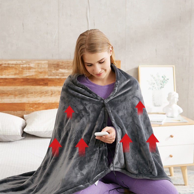 Winter Flannel Heated Blanket Cold Protection Body Warmer Usb Heated Warm Shawl Electric Heated Plush Blanket A Ton of Goods