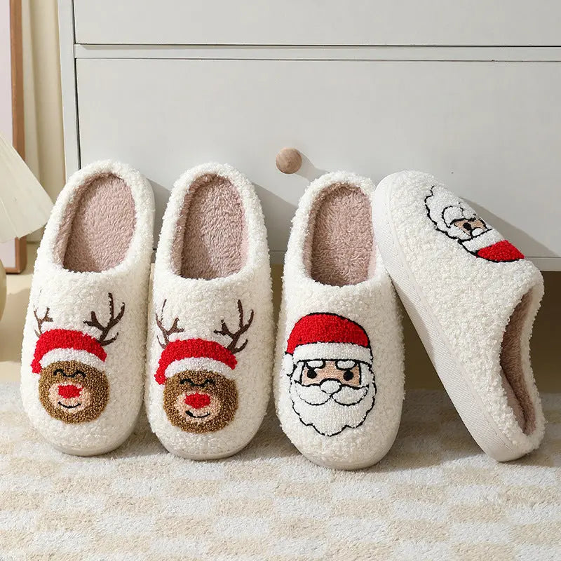 Christmas Warm Furry Slippers A Ton of Goods