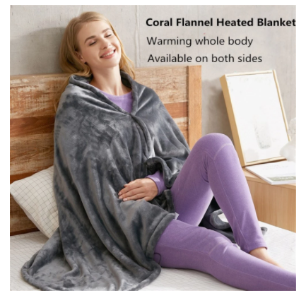 Winter Flannel Heated Blanket Cold Protection Body Warmer Usb Heated Warm Shawl Electric Heated Plush Blanket A Ton of Goods