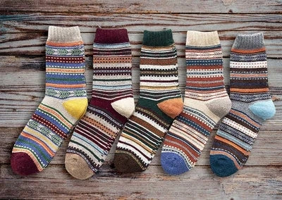 Winter Thick Warm Stripe Wool Socks Casual Sock Business Socks A Ton of Goods