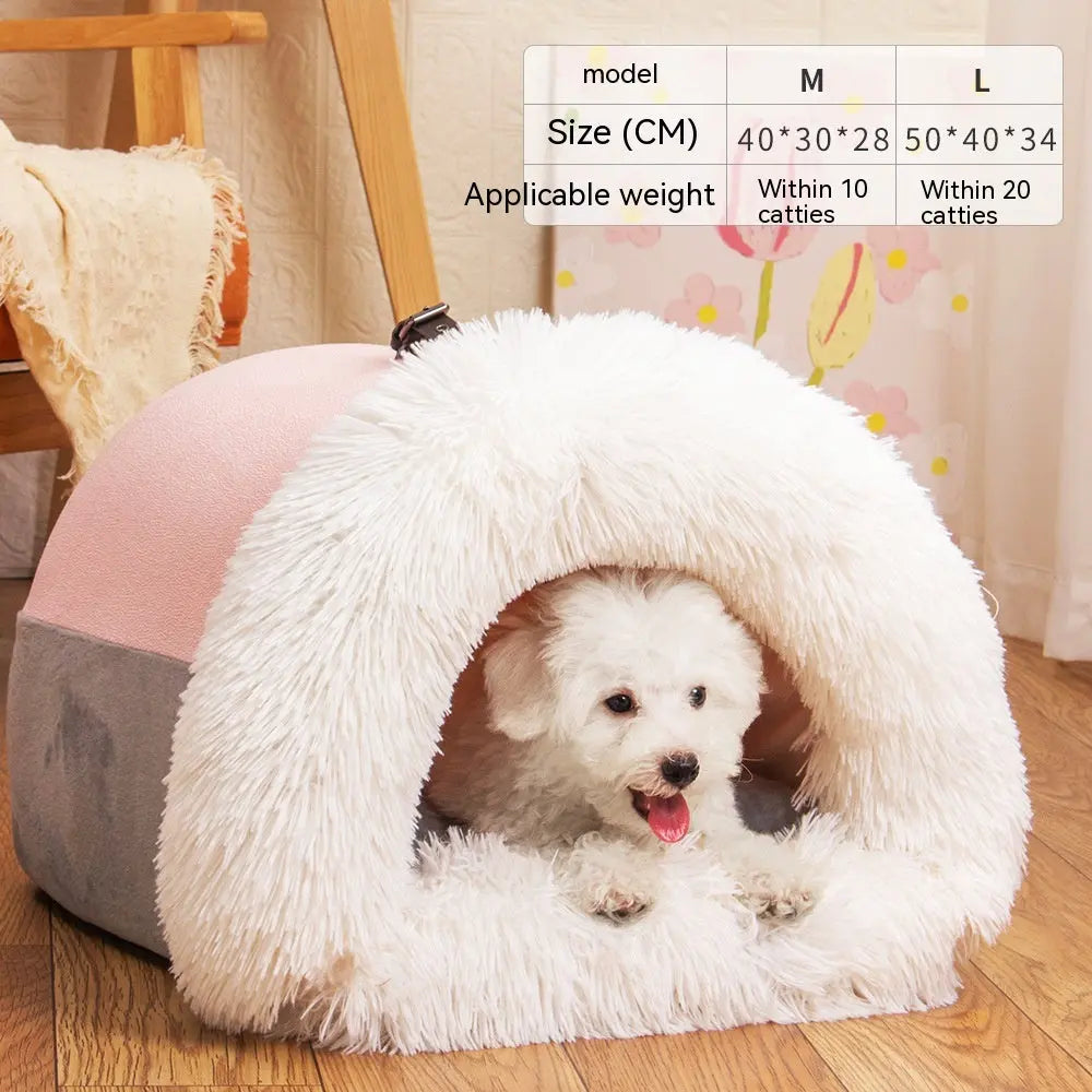 New Splice Portable Pet Nest Portable Autumn And Winter Warm Dog Nest Moisture-proof Long Fur Cat Nest Cross Border Pet Nest A Ton of Goods