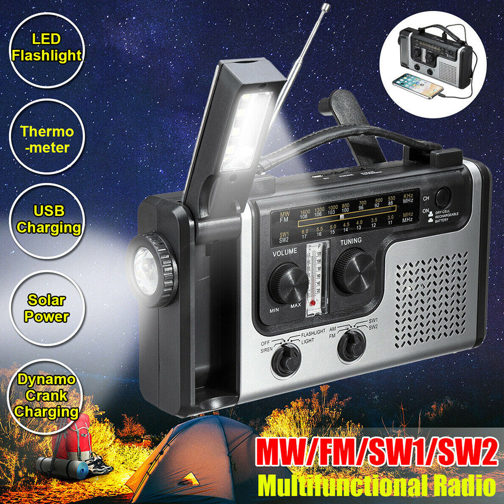 Multi-band AM FM SW Solar Hand Rechargeable LED Reading Light Radio A Ton of Goods