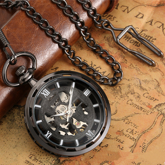 Men's Retro Skeleton Casual Simple Mechanical Pocket Watch A Ton of Goods