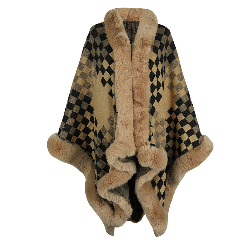 European And American Women's Fur Collar Shawl A Ton of Goods