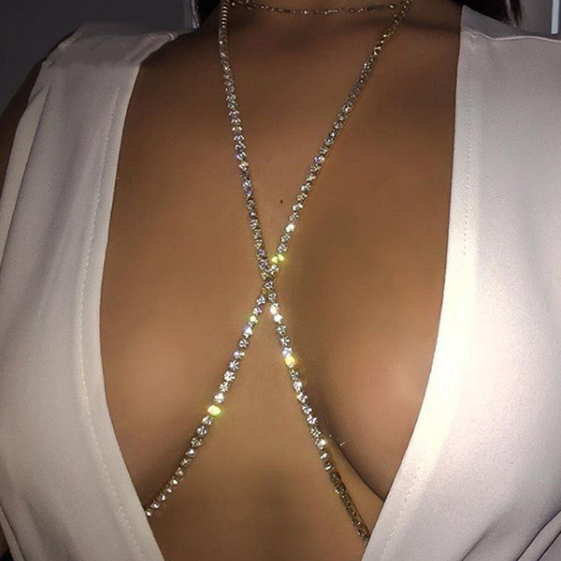 Women's Simple Fashion Rhinestone Breast Chain A Ton of Goods